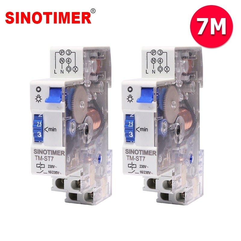 7 Minuten 20 Minuten Interval Fabriek Prijs 18Mm Enkele Module Din Rail Trap Tijdschakelaar Voor Trap Verlichting Controles