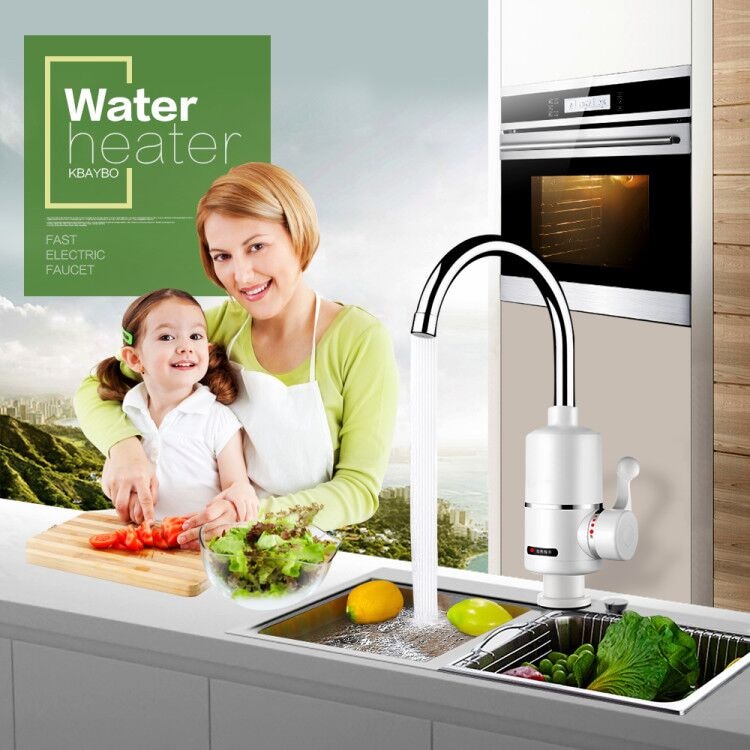 KBAYBO-grifo calentador de agua instantáneo eléctrico, ducha, grifo de agua , calefacción sin depósito, baño, cocina