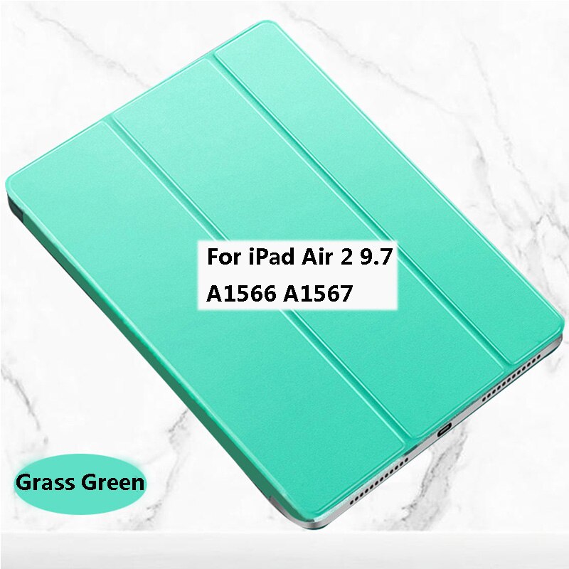 Tablet case For iPad Air 1 2 3 9.7 Free Fast Free Return Wake Sleep Smart Leather Flip Stand Tri-fold Cover: Green iPad Air 2