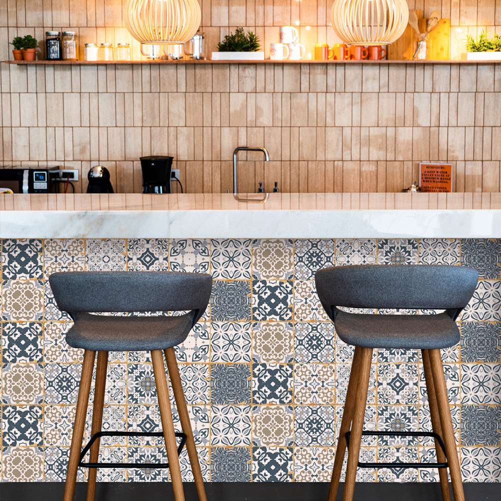 24Pcs Self Adhesive Wall Stickers DIY Tile Bathroom Wallpaper Household Kitchen Stickers Decoration Supplies