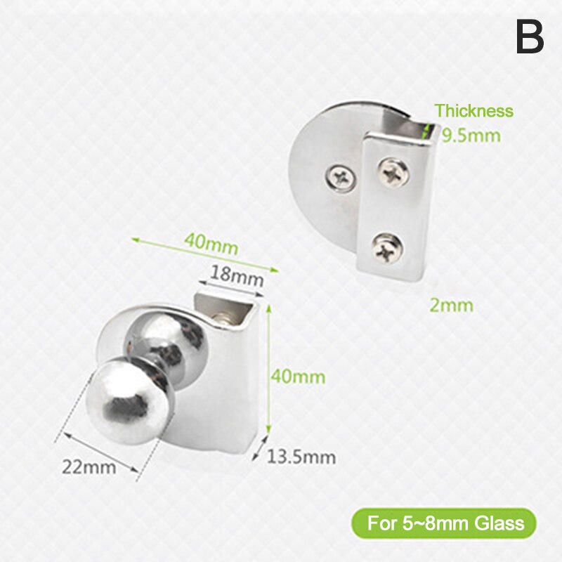 Poignée de porte en verre sans perçage, pince/clips pour bureau, porte en verre, vitrine, armoire, tiroir, quincaillerie de meubles: B