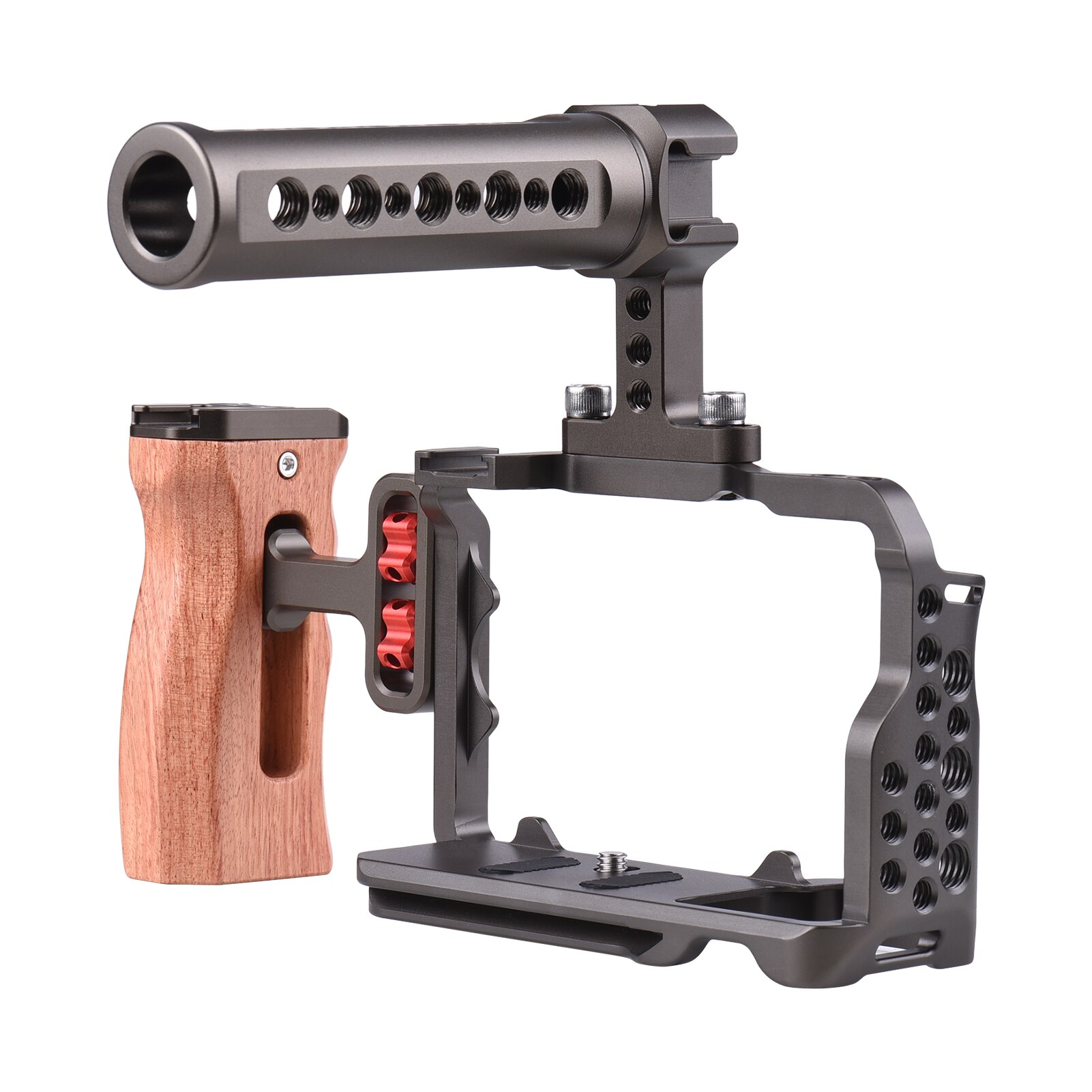 Andoer Camera Cage + Top Handvat Grip + Side Handvat Set Metalen Camera Kooi Multifunctionele Top Handvat Grip Voor sony A7C