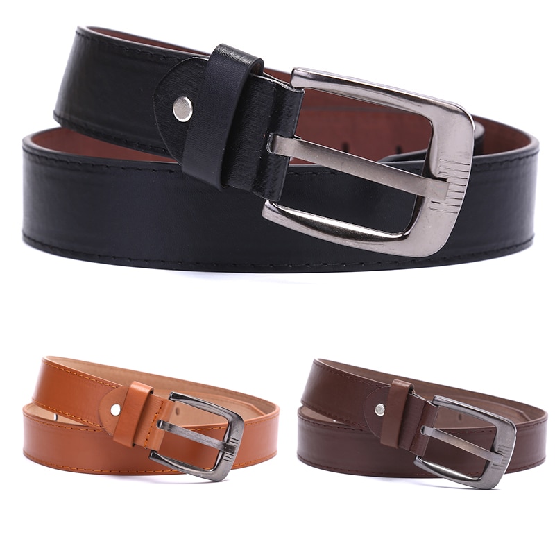 Leather Belts For Mens Casual Retro Leather Belt Washed Belt Men's Leather Belt Metal Pin Buckle