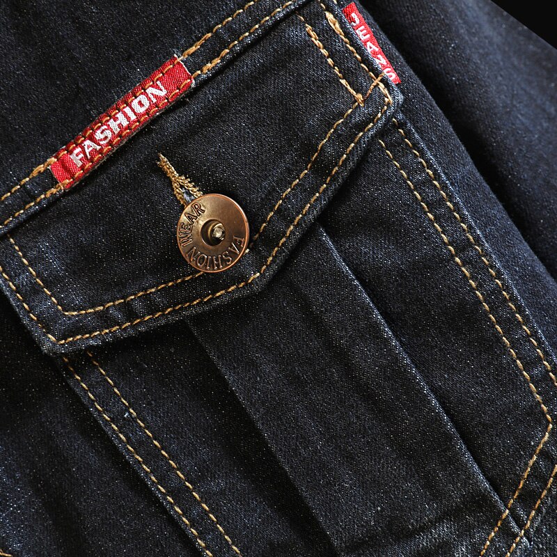 Autumn and Winter Men's hoodies Jacket Casual black Denim Jacket Embroidery Jacket Men