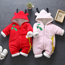 neue Baby Strampler Overall Kleinkind Kleidung Baumwolle freundlicher Dicke Warme Oberbekleidung Mantel Für Baby Jungen Mädchen 6 M 9 M 12 M 18 M Schnee Tragen