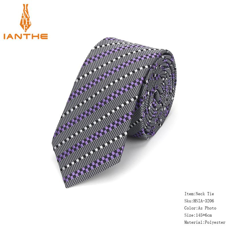 Mærke 6cm jacquard herre stribet slips til mænd slips herre hals slips til bryllup business plaid prikket slips: Ia3206