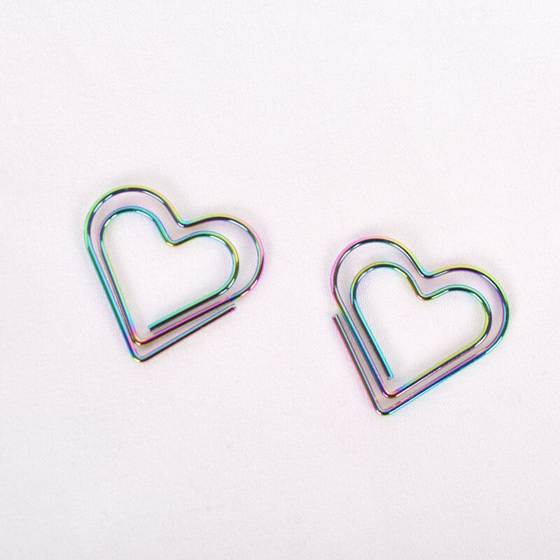 12pcs/set Colorful Office Paper Clips "Love" Paperclip Bookmarks Paper Clips Paper Clips Stationery Memo 25mm