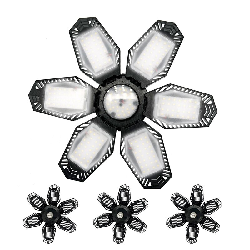LED Garage Light, Strong Aluminum LED Garage Ceiling Light With Long Lifespan, 6 Deformable Panels To Adjust Lighting