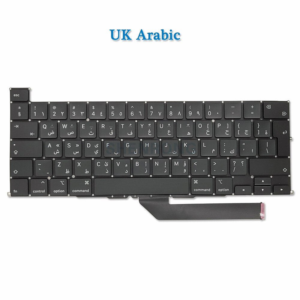 A2141 Keyboard EU UK US English FR French Spanish German Russian Arabic For MacBook Pro Retina 16" A2141 Year EMC 3347: UK Arabic