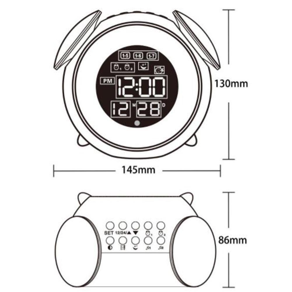 Muziek led wekker kinderen wekker nachtlampje slaapgeluiden machine kinderen cartoon bedlamp