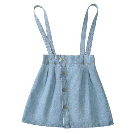 Falda vaquera con tirantes para niñas, ropa de estilo coreano para niñas pequeñas, falda con tirantes, ropa para adolescentes y niñas: 16