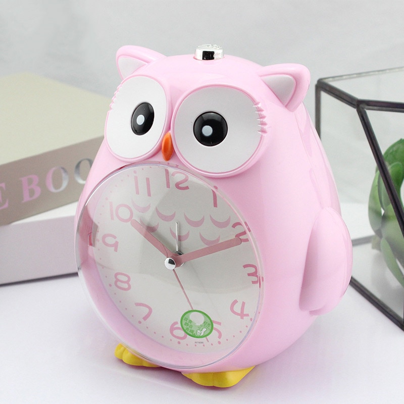 Alarm Clock Cute Owl Mute Scanning Luminous Clocks Night Light Double Tone Student Child Alarm Clock Birthday Kid