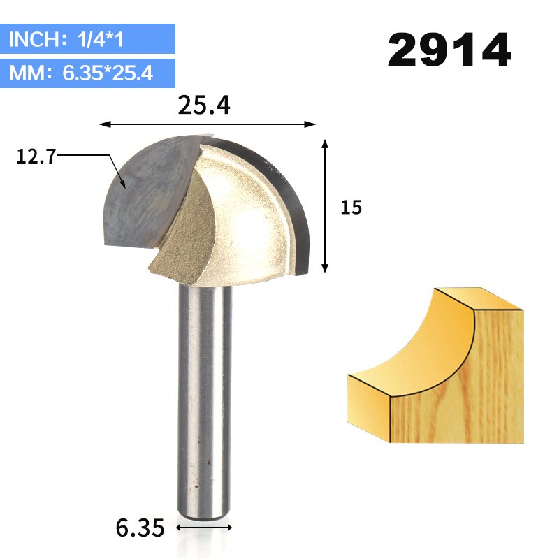 HUHAO 1pcs 6/8mm Shank Double Edging Router Bits for Wood Cove Box Bit CNC Milling Cutter Carbide Woodworking Tools: 2914