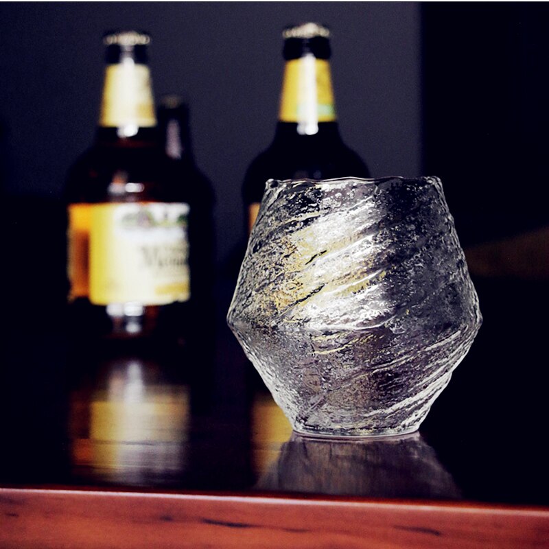 Blowing Snow Artwork Whiskey Neat Glass Wood Box Niche Liquor XO Whisky Crystal Wine Glass Cognac Brandy Snifter