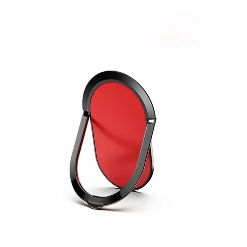 Suporte para celular realmente ultrafino, 0.2mm, anel magnético giratório 360, montado em carro, criativo, anel de metal, fivela, suporte: Vermelho