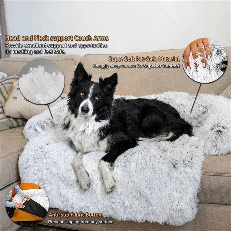Camry CR7431 Cama para Perros y Gatos eléctrica calefactora Redonda 76x58cm, calefación para Mascotas, Lana sintética Suave, 18W, Blanco/Marrón