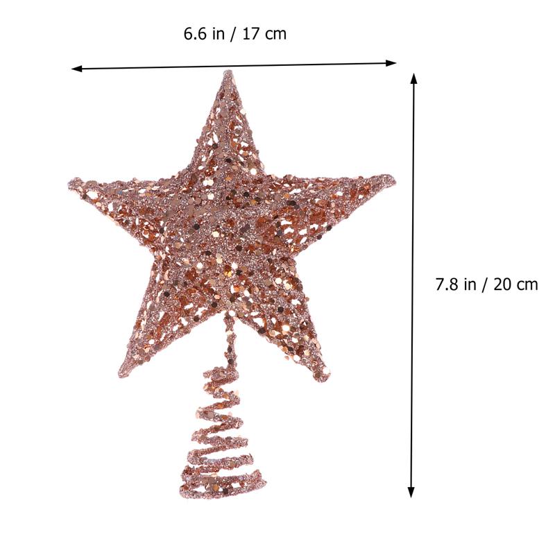 Étoile De Sapin De Noël Pailletée - 15/20/25 Cm, Or, En Plastique, Pour Décorer Le Sommet Du Sapin