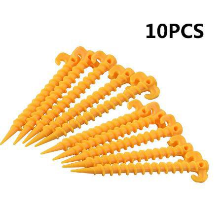 10 Stuks 20Cm Plastic Tent Haak Stakes Camping Tenten Accessoires Grond Ondersteuning Nagels Peg Schroef Anker Onderdak: Default Title