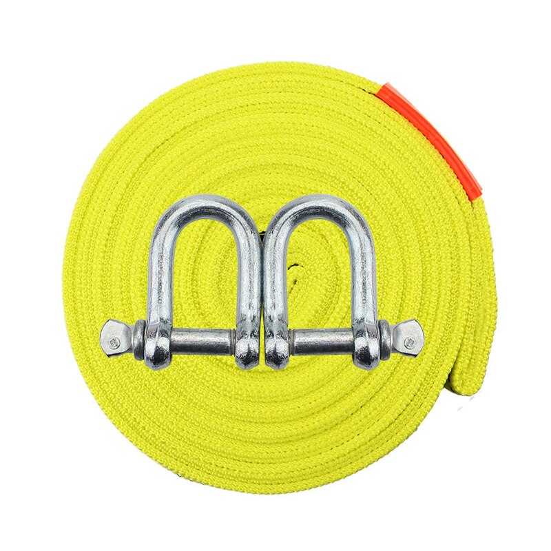 Car Tow Rope Fluorescent Yellow Tow Rope Car Safety First Aid Traction Pull Rope Various Specifications Nylon Trailer Rope: 5m 5tons U hook