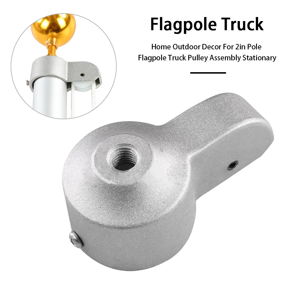 Accesorios, montaje de polea, Hardware estacionario, resistente al óxido, aleación de aluminio, mástil de bandera, decoración para exteriores de camión, para 2 polos, hogar externo