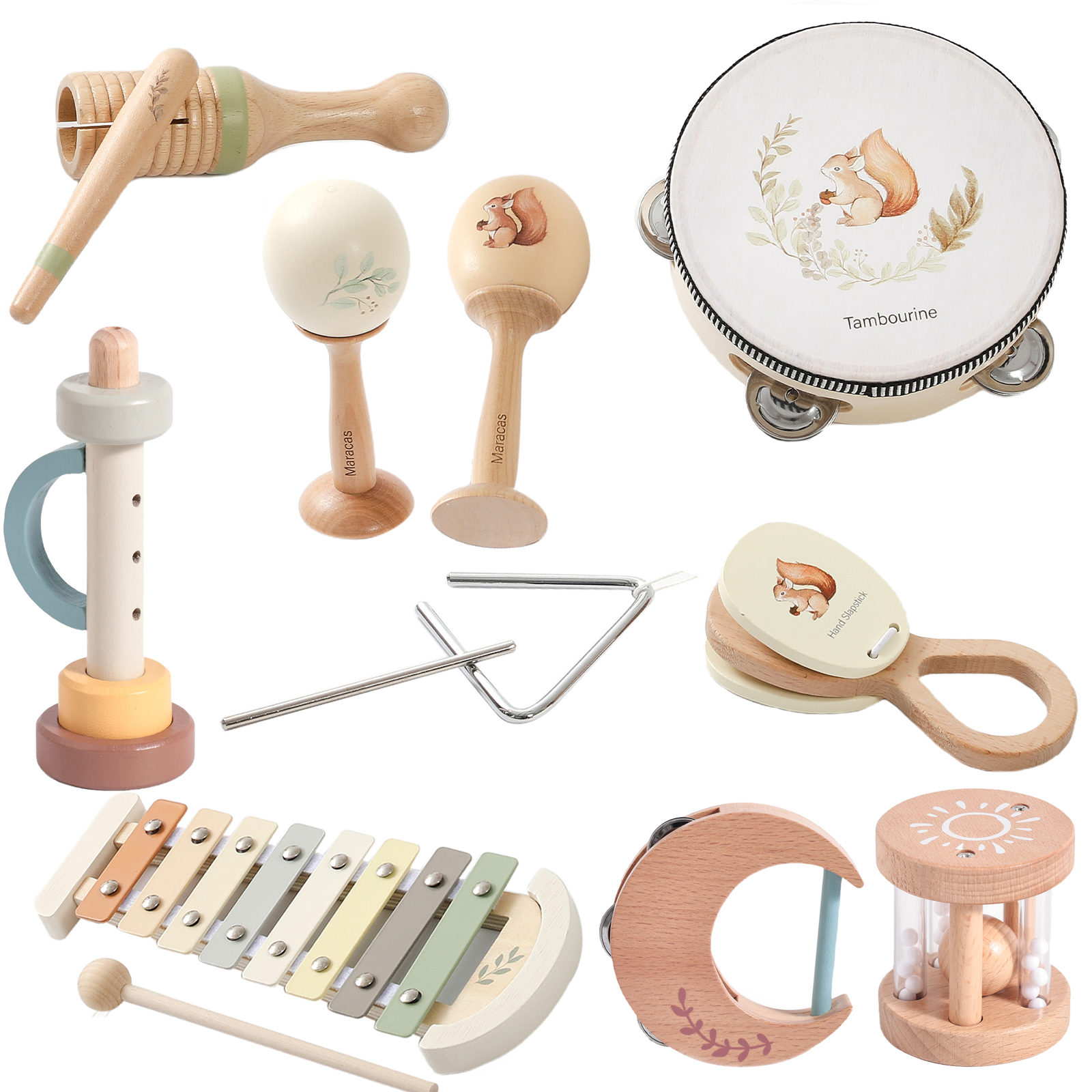 Muziekinstrumenten Montessori Muziek Baby 0-12 Maanden Speelgoed Drum Xylofoon Kinderen Vroege Educatieve Houten Instrumenten Baby Speelgoed