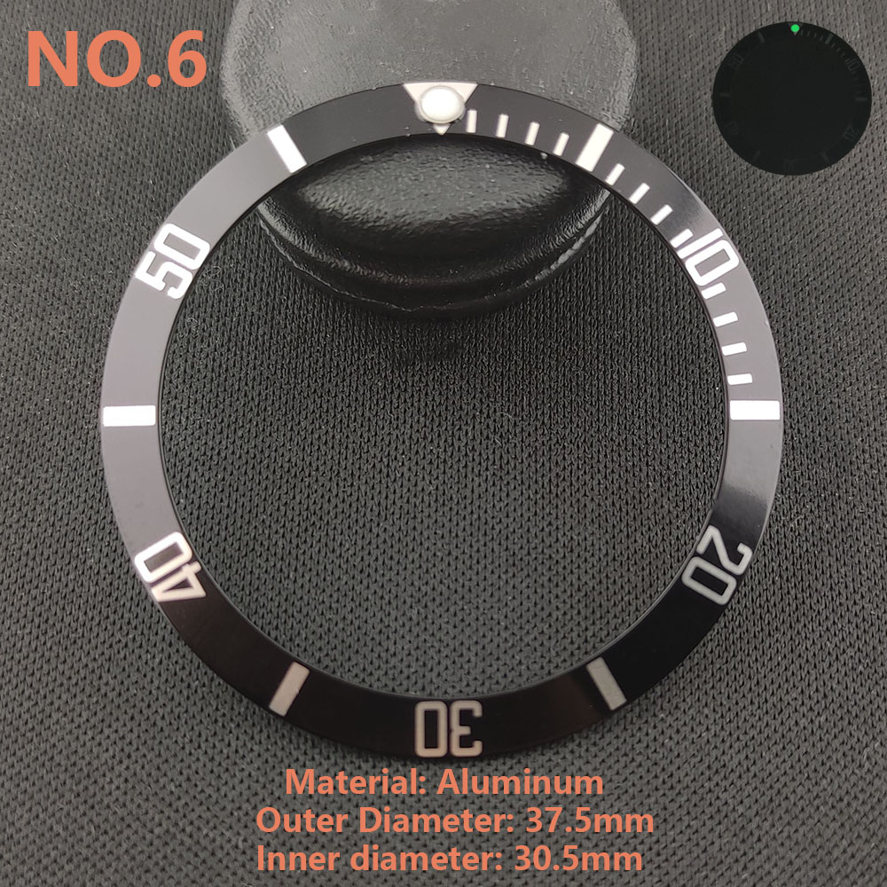 Sostituzione dell'inserto della lunetta in alluminio o ceramica luminosa da 37,5 * 30,5 mm delle parti degli accessori dell'orologio: grigio