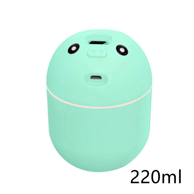 Portable 300ml Humidifier USB Ultrasonic Dazzle Cup Aroma Diffuser Cool Mist Maker Air Humidifier Purifier With Romantic Light: 220ml green