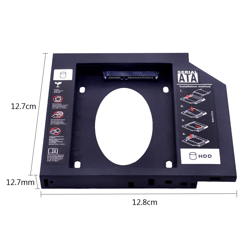 CHIPAL Plastic Material Universal 2nd HDD Caddy 12.7 mm SATA 3.0 for 2.5&quot; SSD HDD Case Enclosure for Notebook ODD DVD/CD-ROM