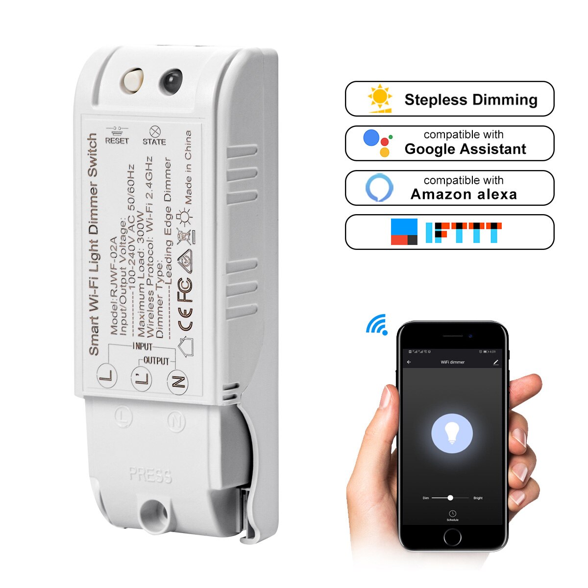 Wifi Smart Light Dimmer Diy Draadloze Breaker Module Voice App Afstandsbediening Werk Met Tuya App Alexa Google Thuis