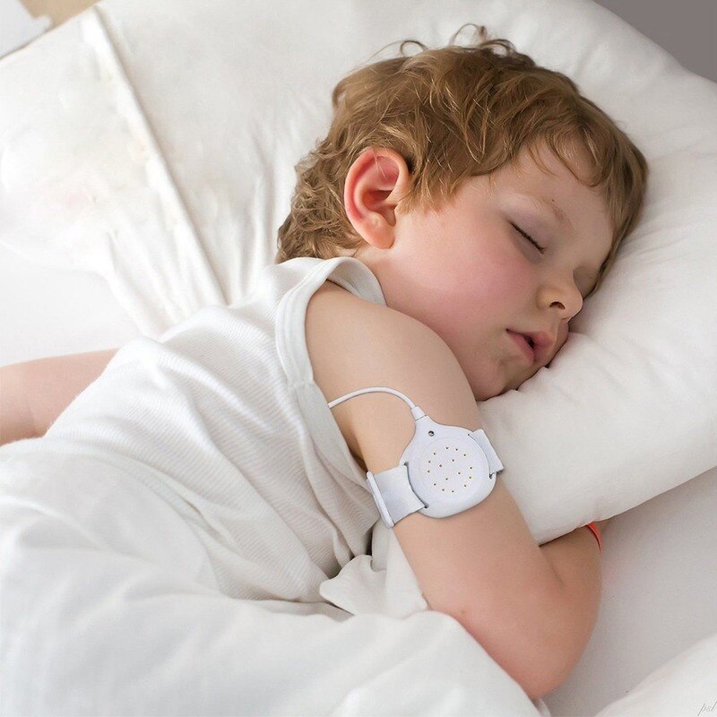 Baby sovende sensor enuresis alarm våd påmindelse seng fugtning alarmer arm slid seng væde sensor baby sovende enuresis alarm