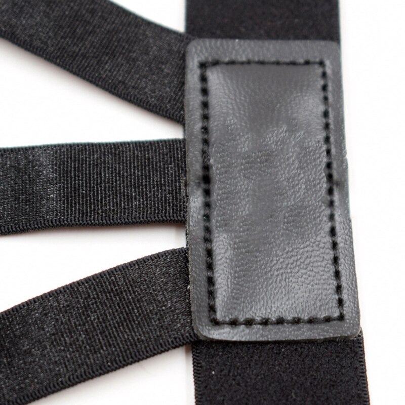 2 stk nylon elastiske ben seler plast låseklemmer skjorte holder stropper sort