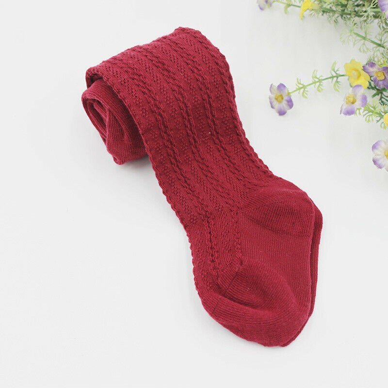 Baby Soft Cotton Stockings Newborn Baby Tights Toddler Kids Girls Tights all Cotton Warm Pantyhose Child Hosiery Stockings: Red / 3M