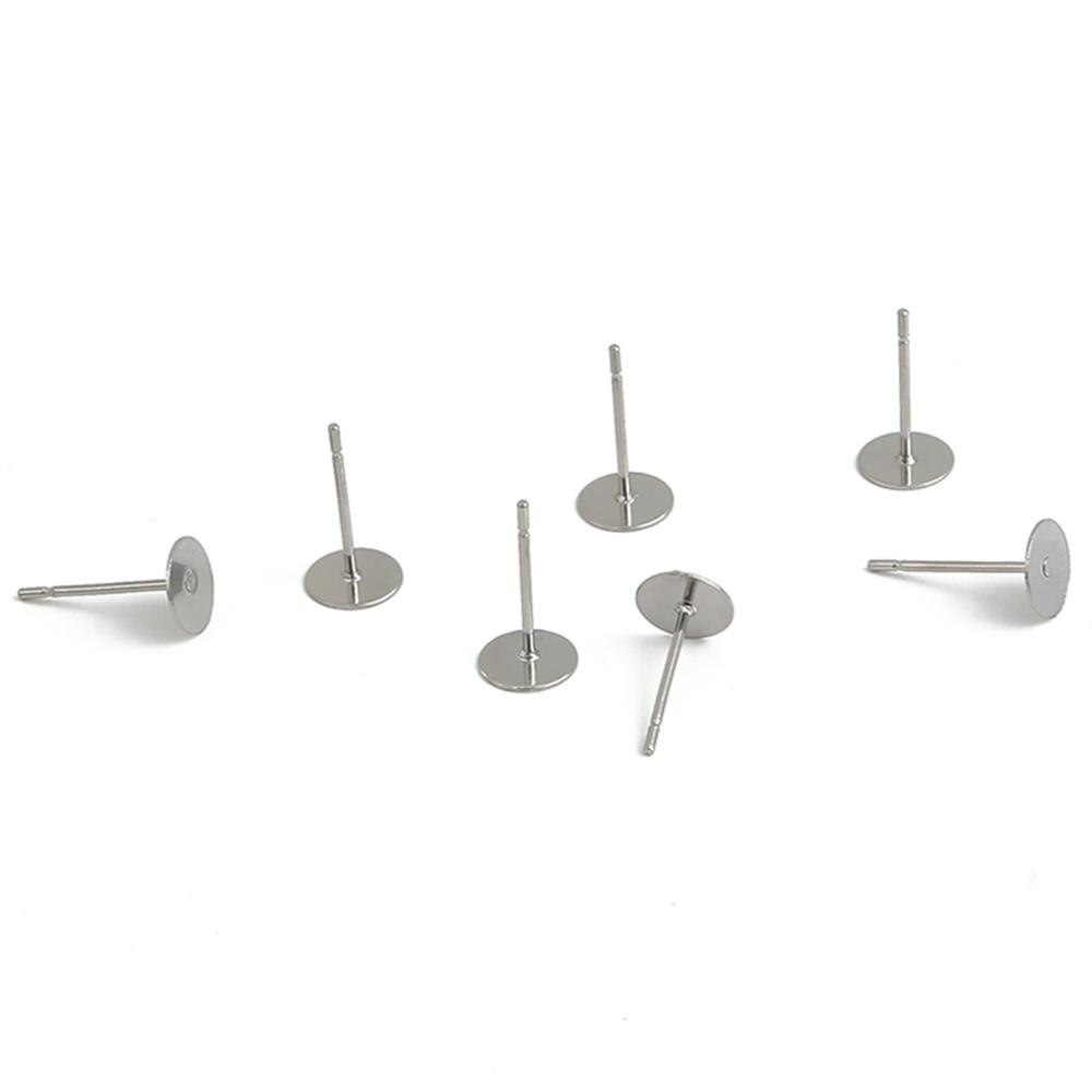 100-200pcs Stainless Steel Blank Post Flat Earring Stud Base Pins Earrings Earplug For DIY Earrings Jewelry Making Accessories: 6x12mm 100pcs