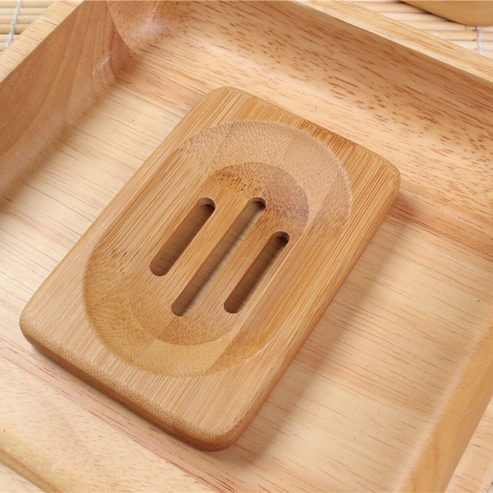 Plateau porte-savon en bois de bambou naturel, conteneur, plaque de douche, accessoires de salle de bains, Support, boîte en bois naturel