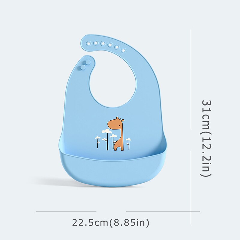 Bavoirs en Silicone pour bébé, animaux de dessin animé cerf, doux, alimentation pour bébé, imperméable, ajustable, pour enfants fille et garçon, accessoires de soins
