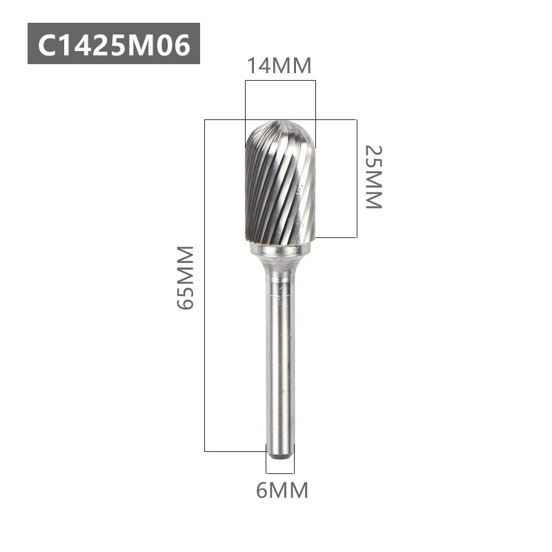 1pc Tungsten Carbide Rotary File Tool Point Burr C Ball Nose 6mm 1/4 Shank Die Grinder Abrasive Tools Drill Milling Carving Bit: Red
