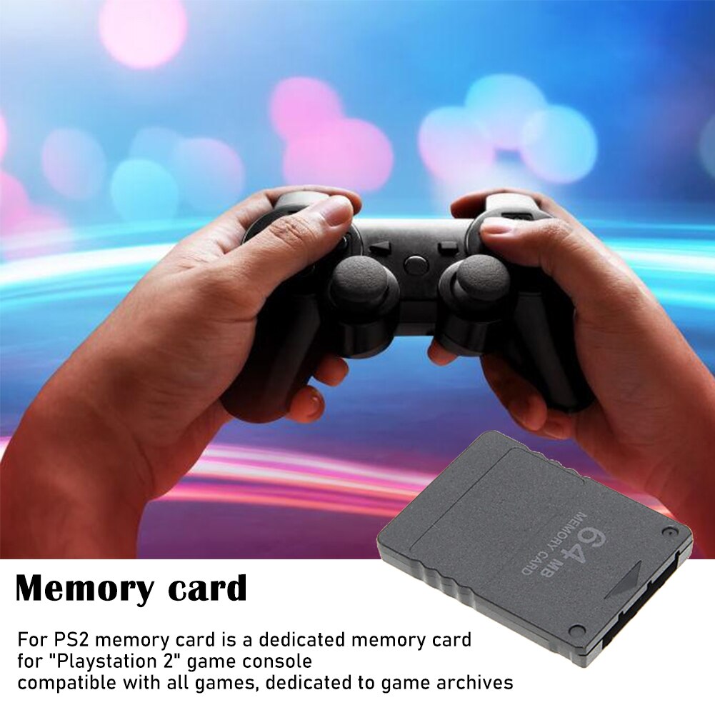 64MB Memory Card for PS2 Game Console High Speed Memory Expansion Cards Gaming Data Storage Black for PS2 Accessories