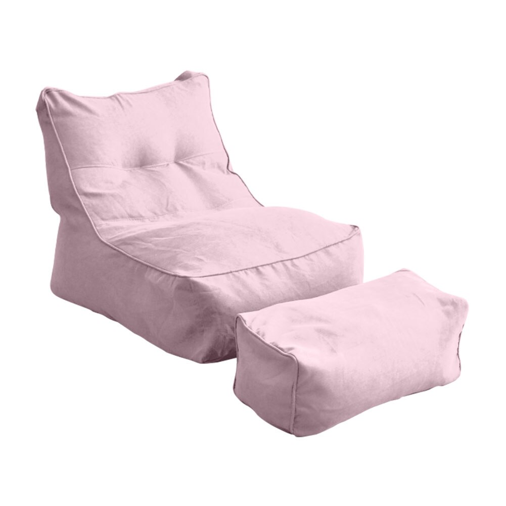 Loungersæde solid beskyttende doven sofadæksel puf soveværelse sækkestol vaskbar alle årstider hjem stue blød pedal slipcover: Koralrosa 2