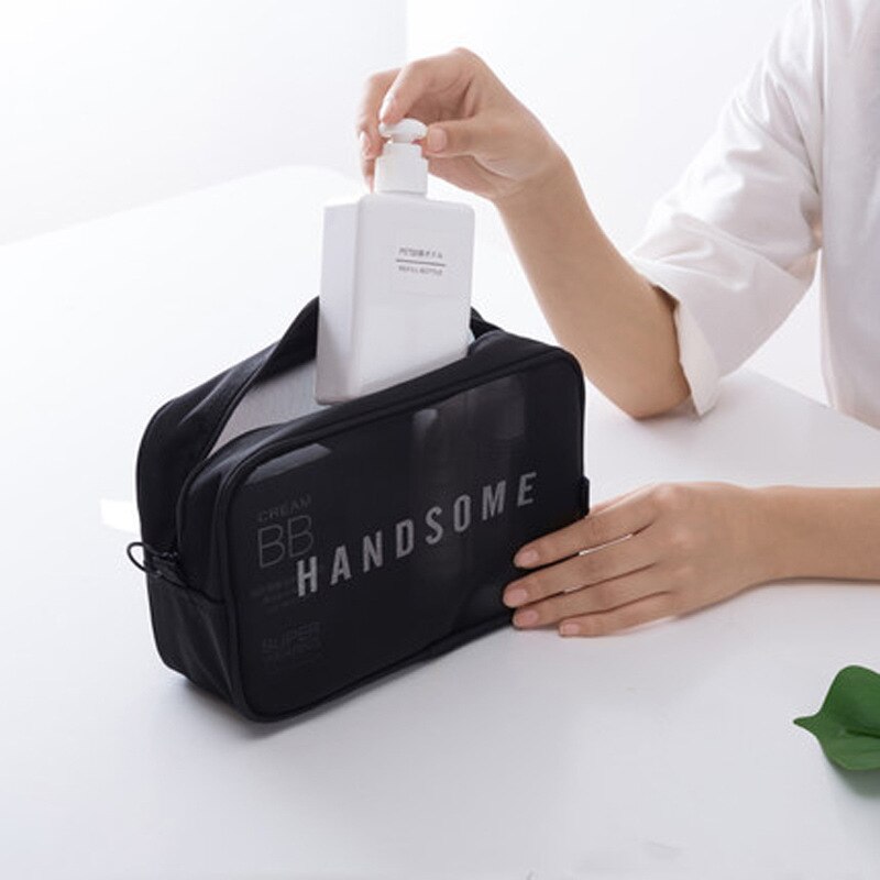 Vrouwen reizen kleine grote cosmetische tas set make-up mesh toilettassen mannen was organizer etui case nodig vrouw