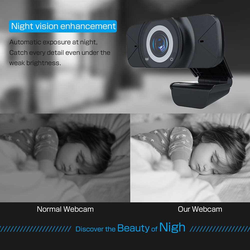 3MP 1080P HD USB Web Camera for Video Online Conference Broadcast Microphone Adjustable Angle Auto Focus Computer PC Webcam