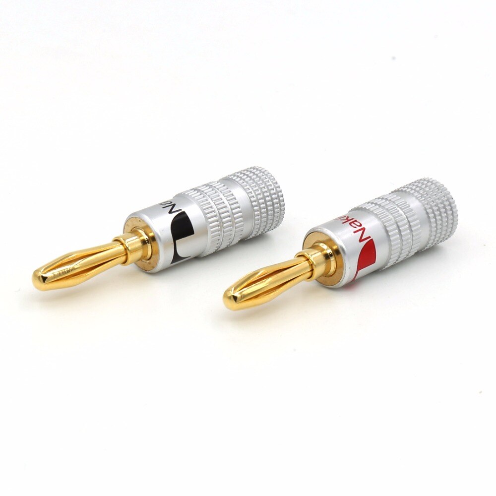 100pcs Banana Connectors Excellent 24K Gold Nakamichi Speaker Banana Plugs For Audio Video