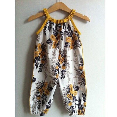Baby Girls Clothes Baby Girls Floral Sleeveless Summer Jumpsuit Romper Clothes Outfits Set