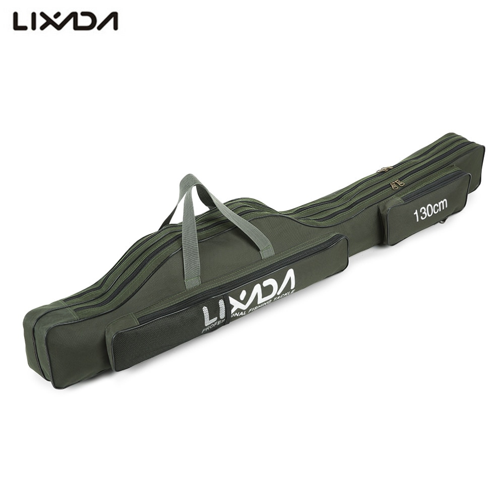 Lixada Fishing Bag 100cm/130cm/150cm Multi-purpose Foldable Fishing Rod Reel Bags Fishing Gear Storage Bags 2 Layer for Pesca