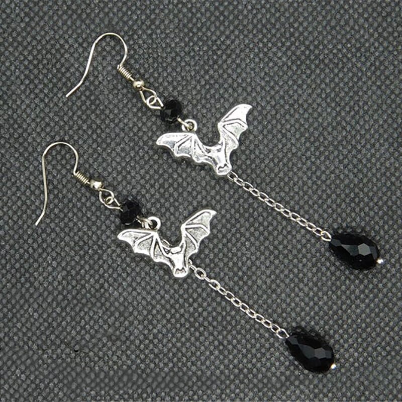 Red bat earrings, Silver Bat Jewellery VAMPIRE BLOOD BAT earrings, black Blood Bat Pendant, Pendant, Halloween, Gothic Emo: black