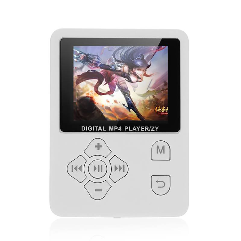 1.8 "écran LCD MP4 lecteur enregistreur vocal prend en charge jusqu'à 32GB TF carte mémoire HIFI MP3 MP4 lecteur de musique Walkman: white
