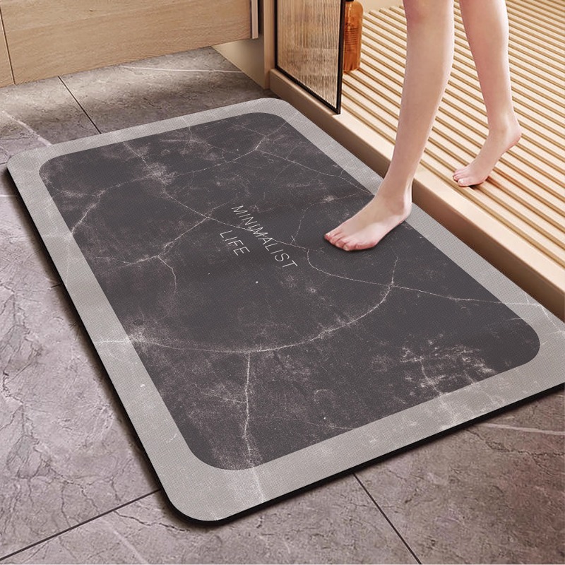 Alfombra de suelo de baño wabi, alfombra de suelo de inodoro de viento, estera absorbente fuerte de barro de diatomeas, alfombra antideslizante para puerta de baño: 1 m² / Transparente