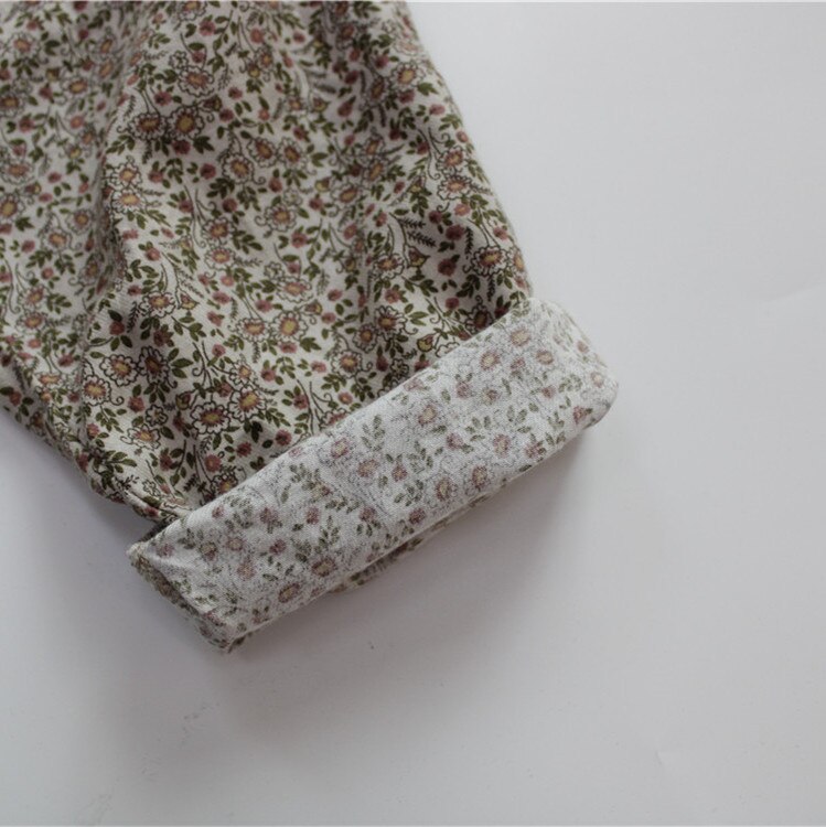 Nuovi pantaloni stampati floreali per bambini primavera estate pantaloni per bambini in lino di cotone stile coreano