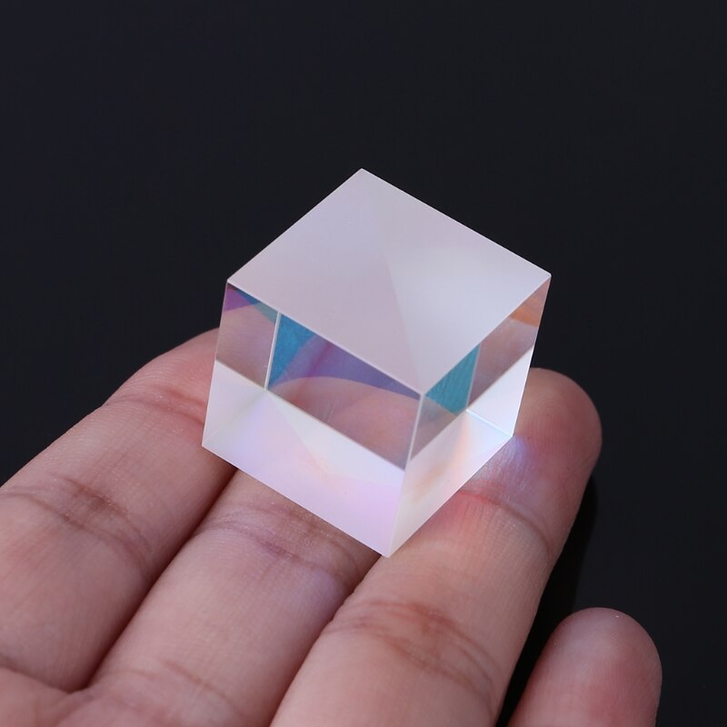 Colorful Combiner Splitter Cross Dichroic Cube RGB Prism Optical Glass Triangular Prism for Teaching Light Spectrum Physics 20mm