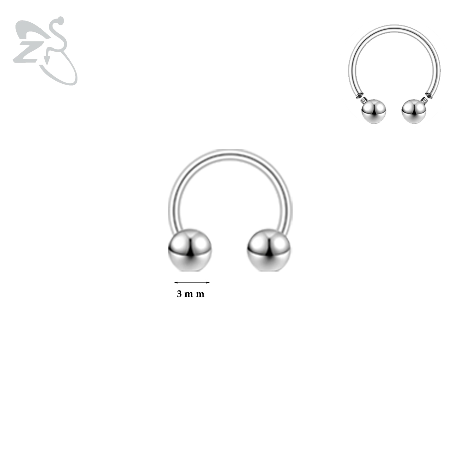 Zs 1pc 14g/16g g23 titan septum clicker spike septum ring bøyle hestesko nesepiercing gullfarget helix brusk piercinger