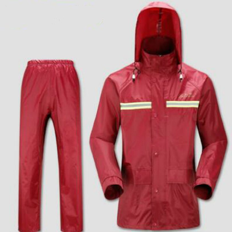 Regen pak motorrijder Regenjas scooter regen jas Sml XL XXL XXXL DIEPE BLAUW ROOD: Rood / M